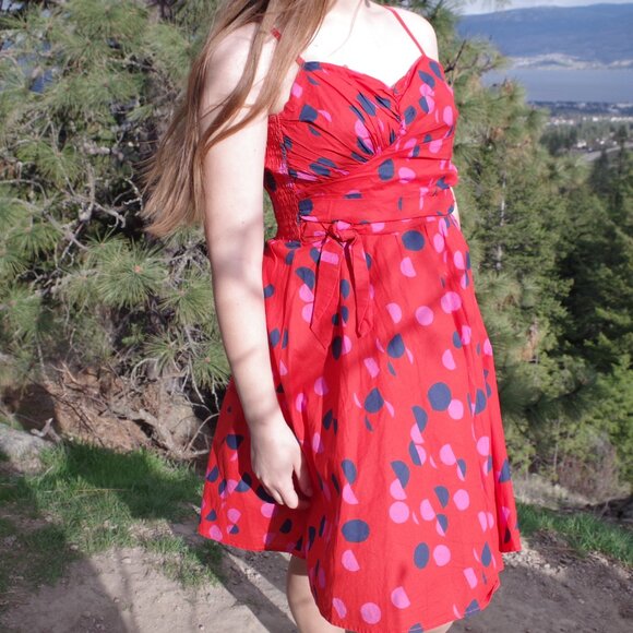 Red H.M Summer Dress U.S 6 - Picture 5 of 11